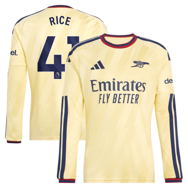 Declan Rice Arsenal Official-Adidas 2026/27 Third Replica Long Sleeve Jersey - Yellow
