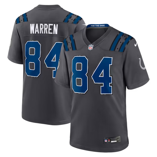 Tyler Warren Indianapolis Colts Official-Nike 2026 Rivalries Collection Game Jersey - Anthracite