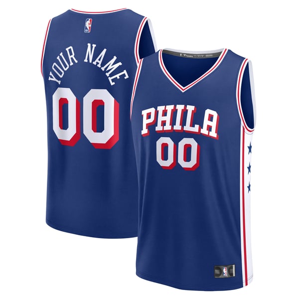 Teams Fans Shop Philadelphia 76ers Fanatics Fast Break Custom Jersey Icon Blue