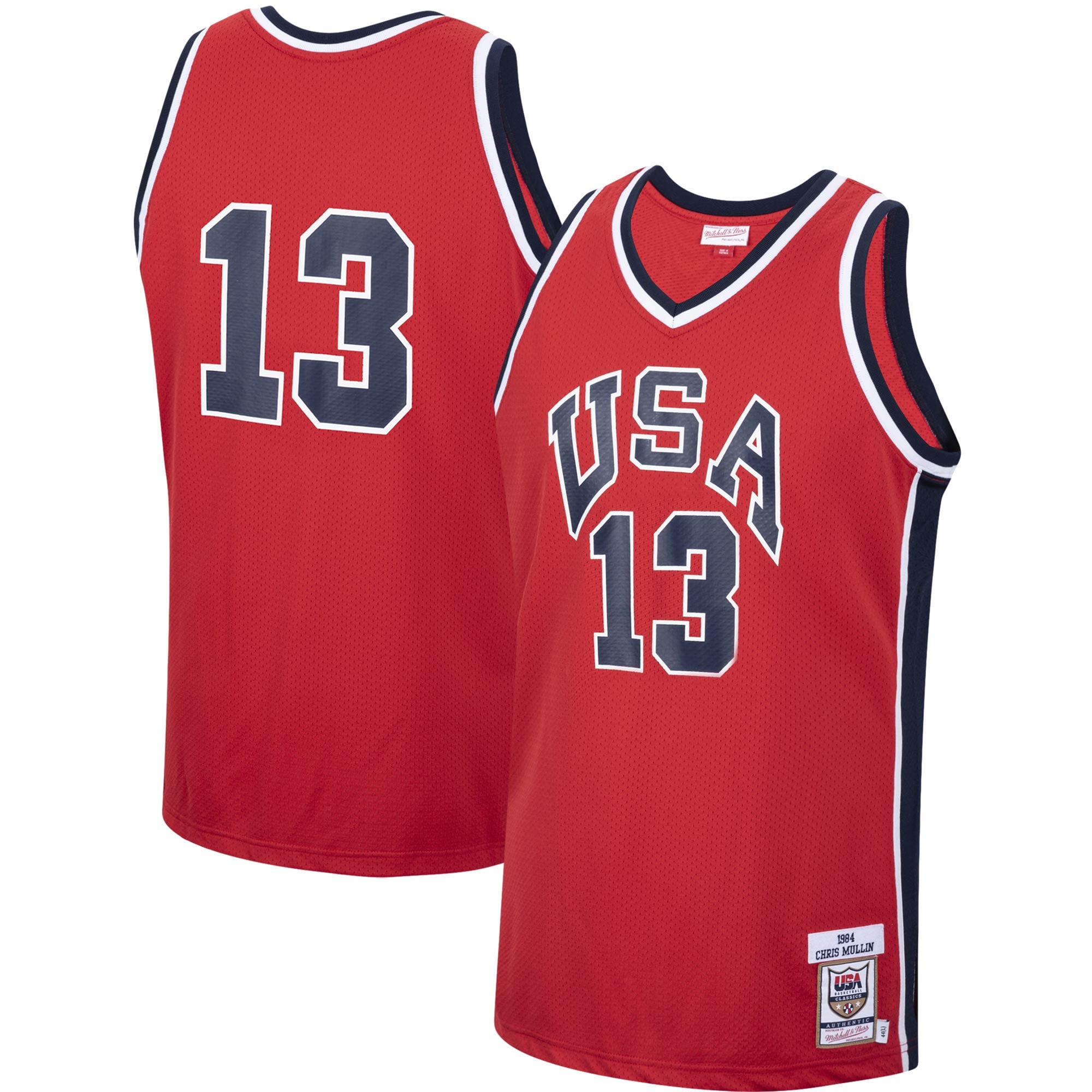 Teams Fans Shop Mitchell & Ness Chris Mullin 1984 USA Basketball Jersey Red