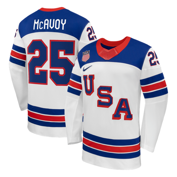 Teams Fans Shop Nike Charlie McAvoy US Hockey 2026 Away Replica Jersey