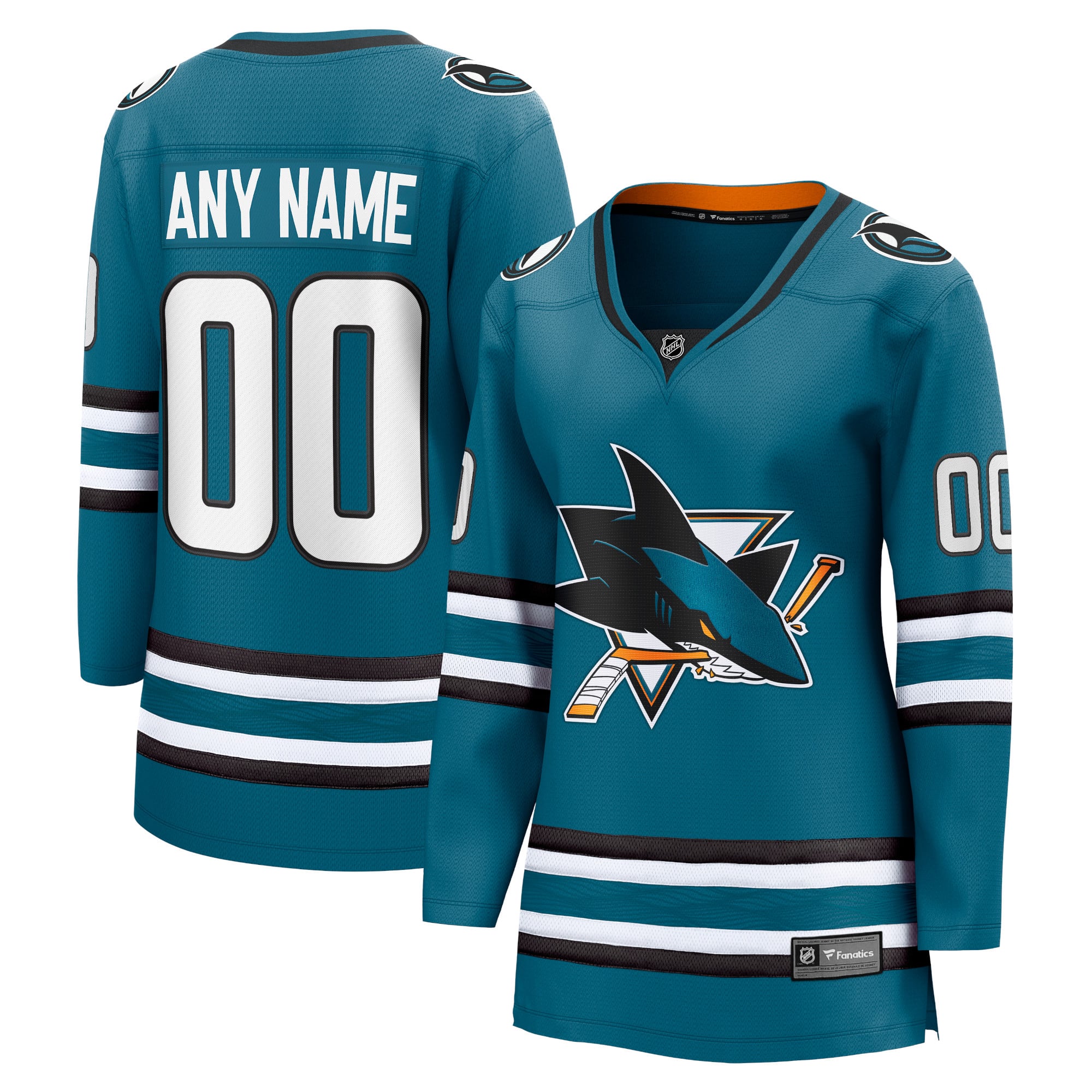 Teams Fans Shop Fanatics Women's San Jose Sharks Teal Home Jersey