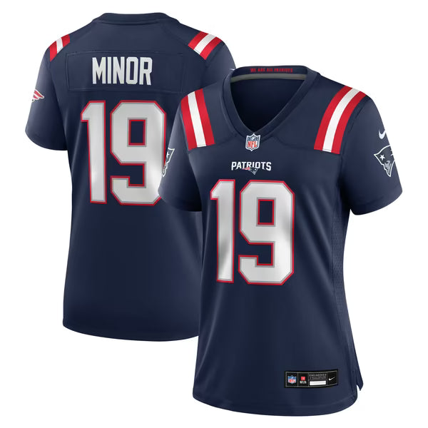 Kobee Minor New England Patriots Official-Nike Women's Team Game Jersey - Navy