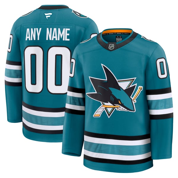 Teams Fans Shop Fanatics San Jose Sharks Home Custom Jersey - Teal