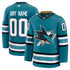 Teams Fans Shop Fanatics San Jose Sharks Home Custom Jersey - Teal