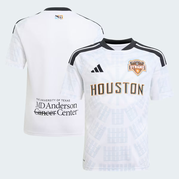 Houston Dynamo FC Official-Adidas Youth 2026 Archive Replica Jersey - White
