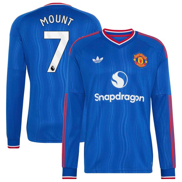 Mason Mount Manchester United Official-Adidas 2026/27 Away Replica Long Sleeve Jersey - Royal