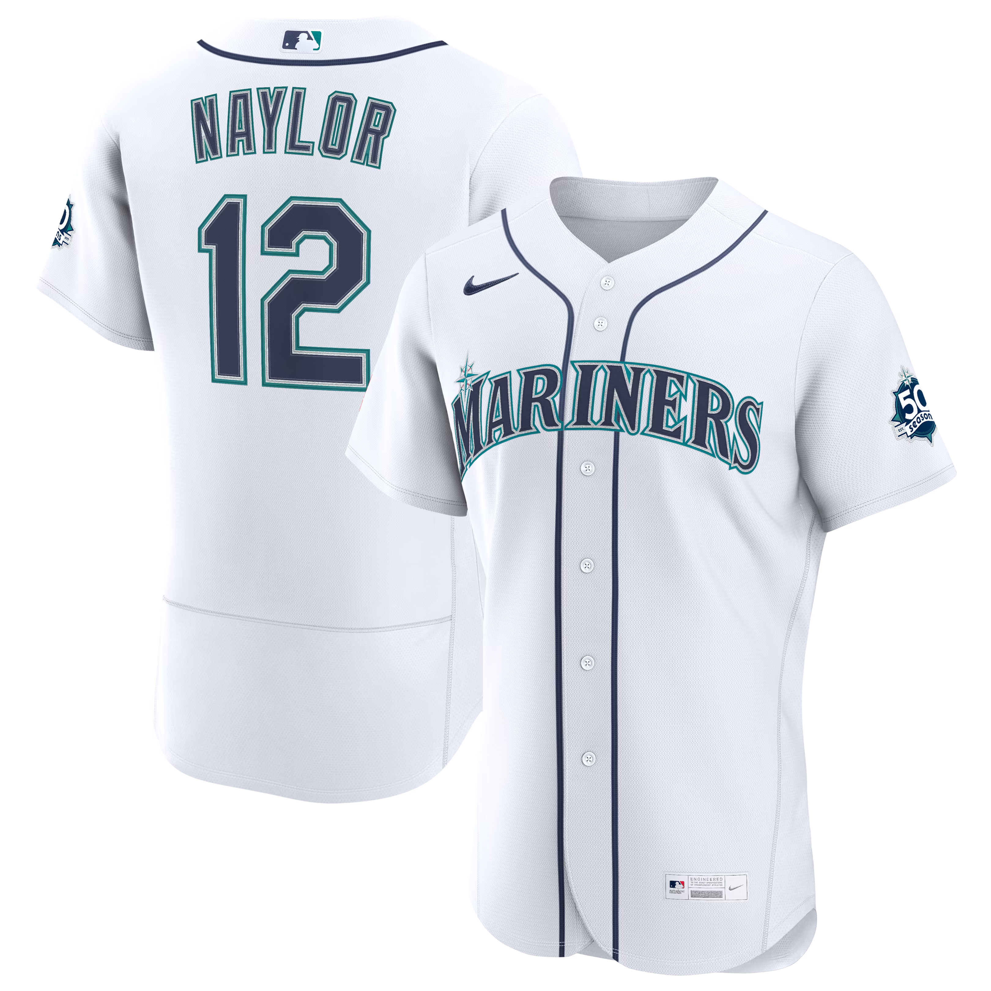 Josh Naylor Seattle Mariners Official-Nike Home 50th Season Authentic Jersey - White
