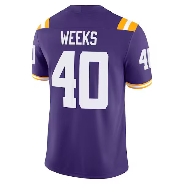 Whit Weeks LSU Tigers Official-Nike Home Game Jersey - Purple