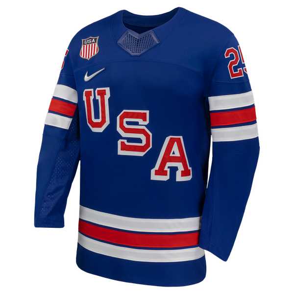 Teams Fans Shop Charlie McAvoy Nike US Hockey 2026 Home Jersey Royal