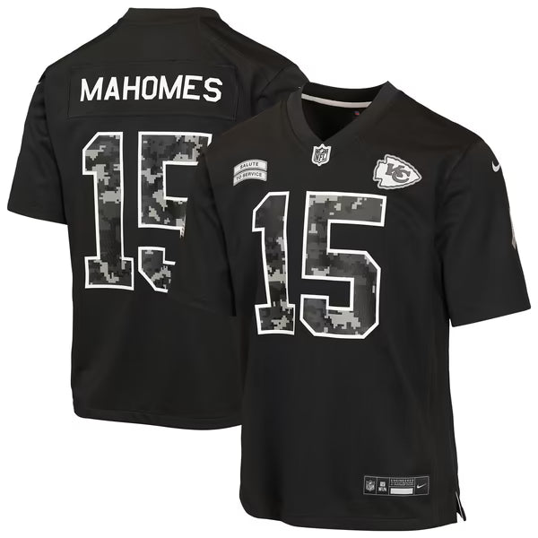 Patrick Mahomes Kansas City Chiefs Official-Nike Youth 2026 Salute to Service Game Jersey - Black