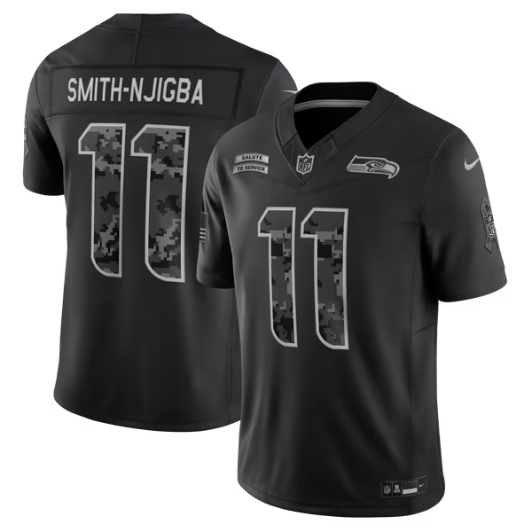 Jaxon Smith-Njigba Seattle Seahawks Official-Nike 2026 Salute to Service Stitched Limited Jersey - Black