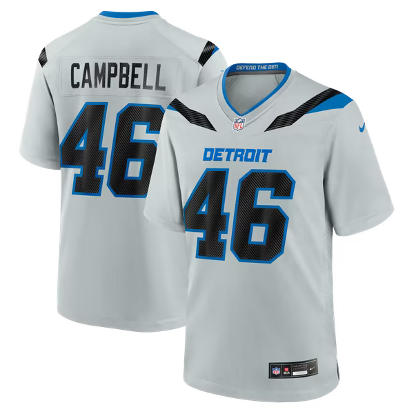 Jack Campbell Detroit Lions Official-Nike 2026 Rivalries Collection Game Jersey - Silver