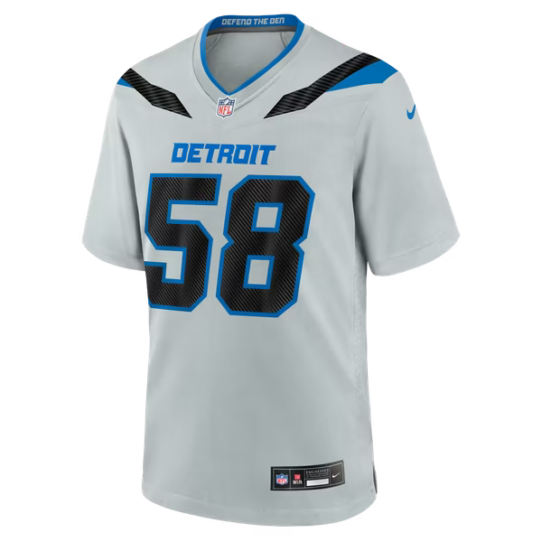 Penei Sewell Detroit Lions Official-Nike 2026 Rivalries Collection Game Jersey - Silver