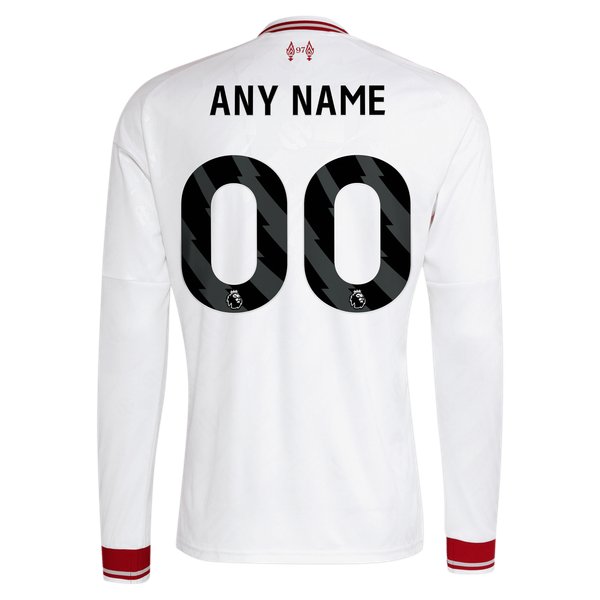 Liverpool Official-Adidas 2026/27 Away Replica Custom Long Sleeve Jersey - White