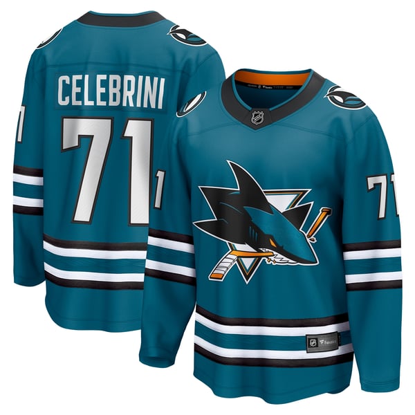 Teams Fans Shop Macklin Celebrini Sharks Fanatics Jersey Teal