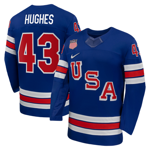 Teams Fans Shop Nike Quinn Hughes US Hockey 2026 Home Jersey