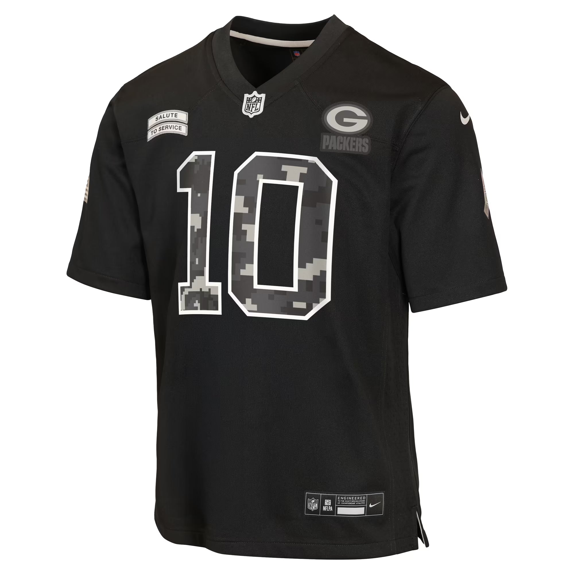 Jordan Love Green Bay Packers Official-Nike Youth 2026 Salute to Service Game Jersey - Black
