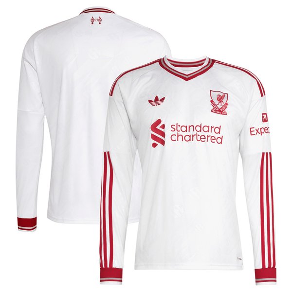 Liverpool Official-Adidas 2026/27 Away Replica Long Sleeve Jersey - White