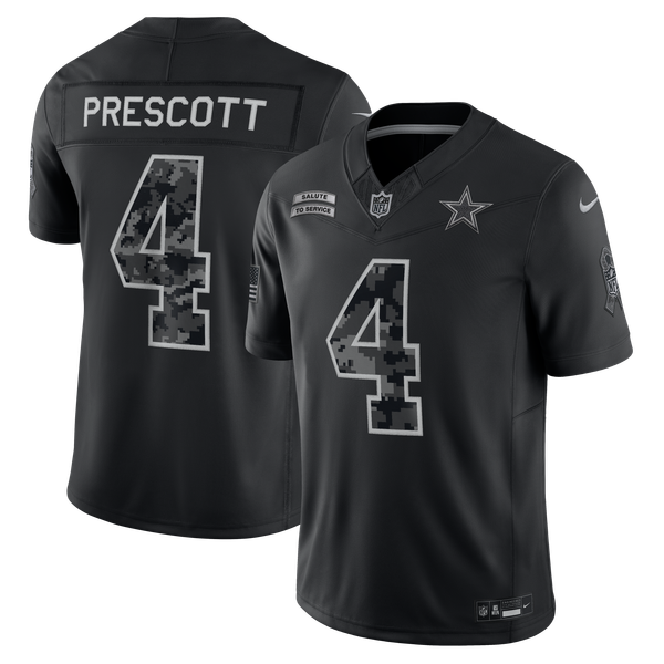 Dak Prescott Dallas Cowboys Official-Nike 2026 Salute to Service Stitched Limited Jersey - Black
