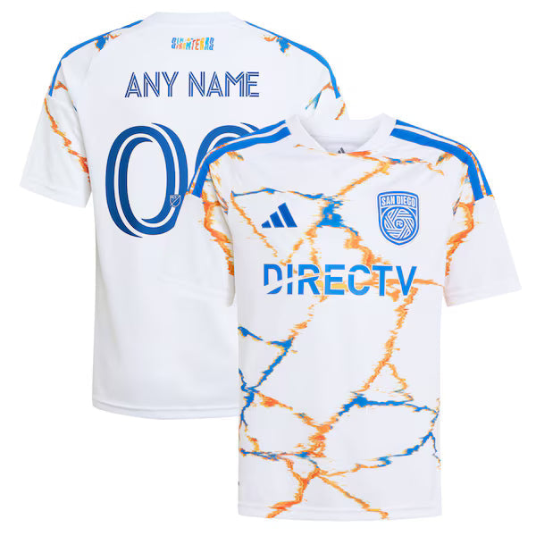 Official-Adidas San Diego FC Youth 2026 Unprecedented Unity Kit Replica Custom Jersey White