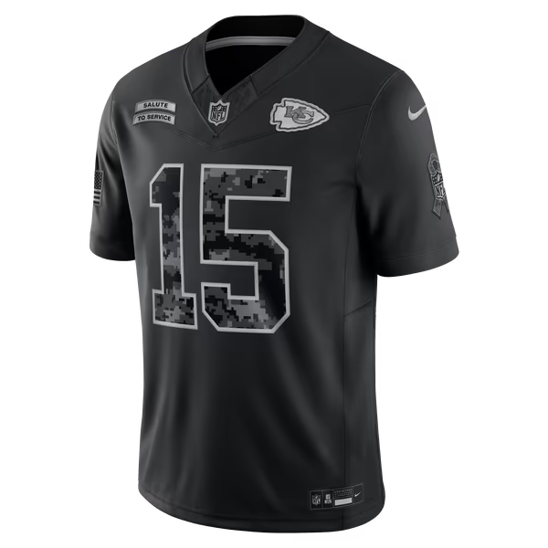 Patrick Mahomes Kansas City Chiefs Official-Nike 2026 Salute to Service Stitched Limited Jersey - Black
