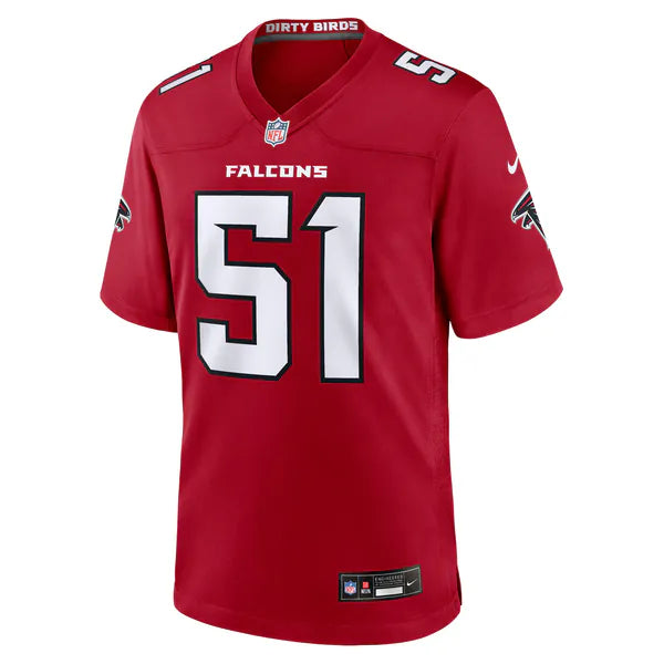 Jared Ivey Atlanta Falcons Official-Nike Team Game Jersey - Red