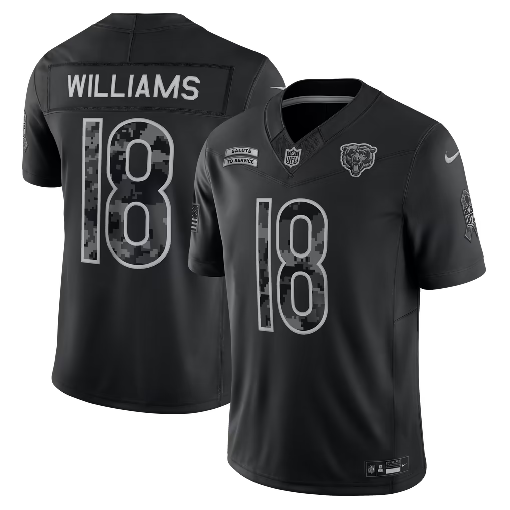 Caleb Williams Chicago Bears Official-Nike 2026 Salute to Service Stitched Limited Jersey - Black