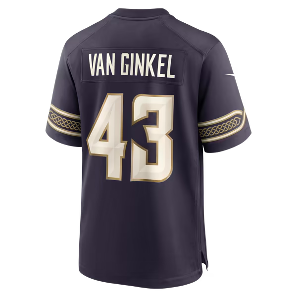 Andrew Van Ginkel Minnesota Vikings Official-Nike 2026 Rivalries Collection Game Jersey - Purple