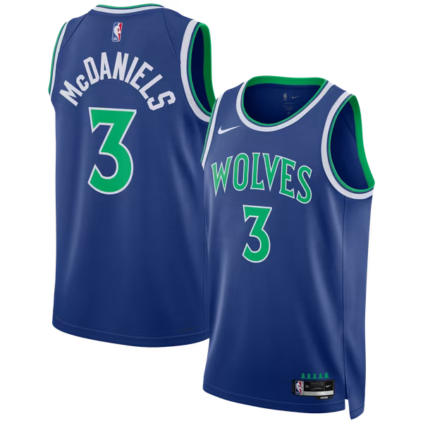 Jaden McDaniels Minnesota Timberwolves Official-Nike Unisex Swingman Jersey - Icon Edition - Blue