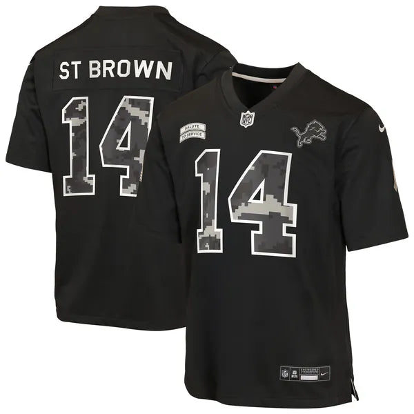 Amon-Ra St. Brown Detroit Lions Official-Nike Youth 2026 Salute to Service Game Jersey - Black