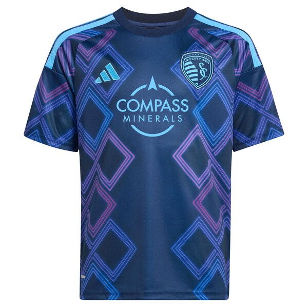 Official-Adidas Sporting Kansas City Youth 2026 The 18th & Vine Kit Replica Custom Jersey Blue