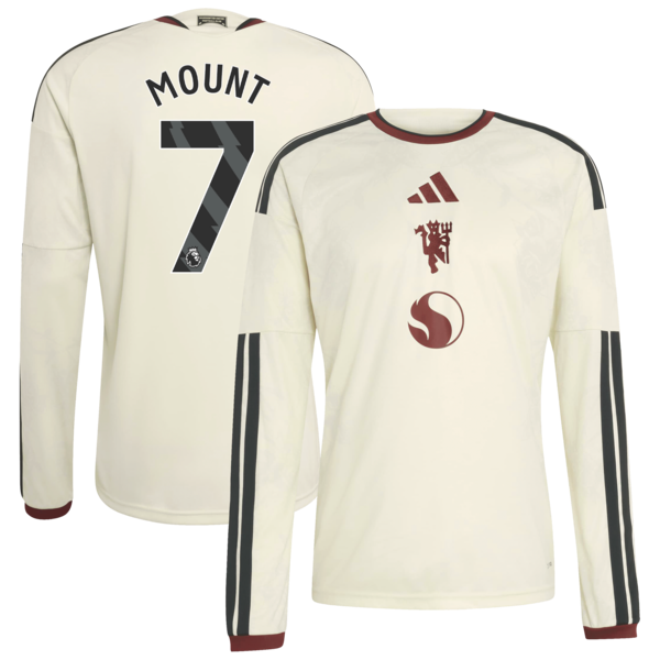 Mason Mount Manchester United Official-Adidas 2026/27 Third Replica Long Sleeve Jersey - Cream