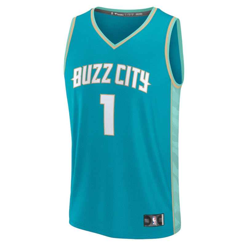 LaMelo Ball Charlotte Hornets Fanatics Branded unisex 2023/24 Fast Break Jersey - Teal - City Edition