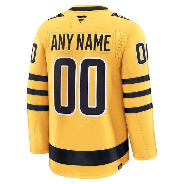 Teams Fans Shop Fanatics Pittsburgh Penguins Alternate Premium Custom Jersey - Gold