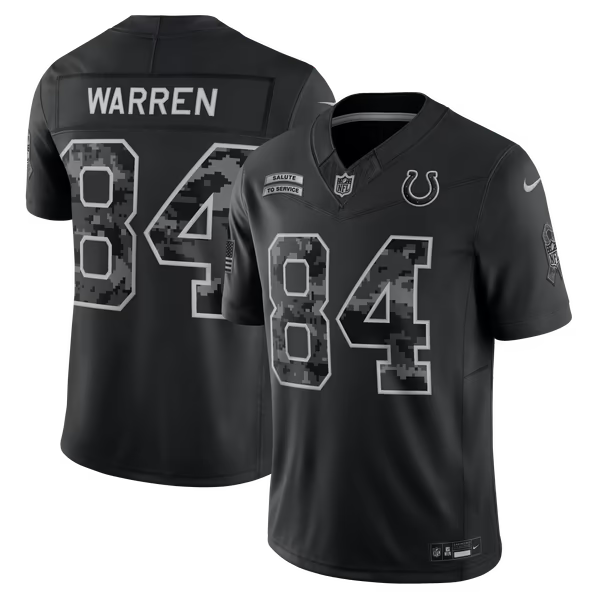 Tyler Warren Indianapolis Colts Official-Nike 2026 Salute to Service Stitched Limited Jersey - Black