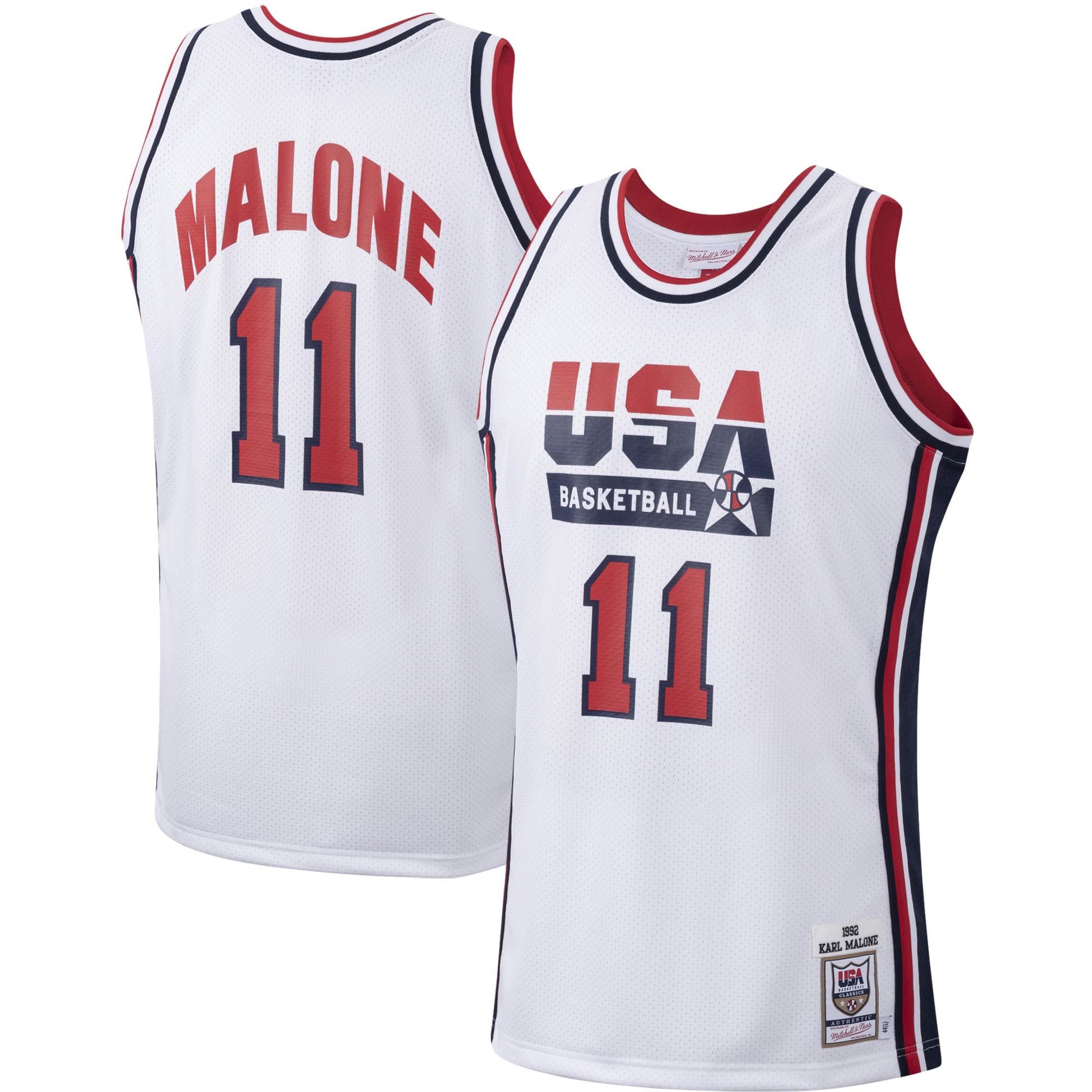Teams Fans Shop Mitchell & Ness Karl Malone 1992 USA Jersey White