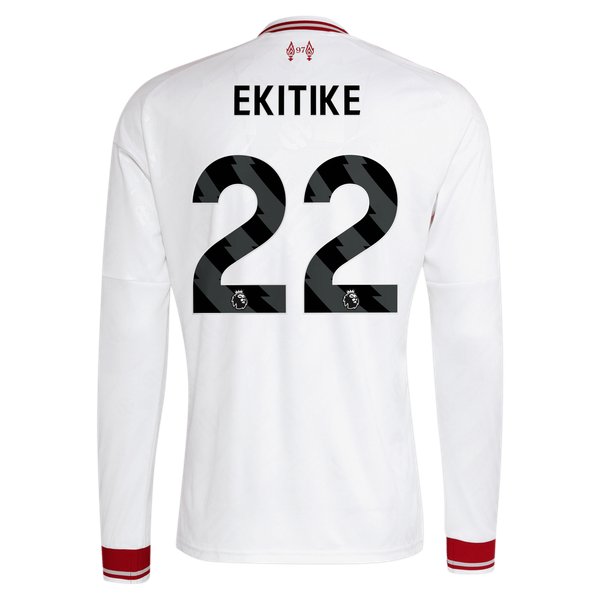 Hugo Ekitike Liverpool Official-Adidas 2026/27 Away Replica Long Sleeve Jersey - White