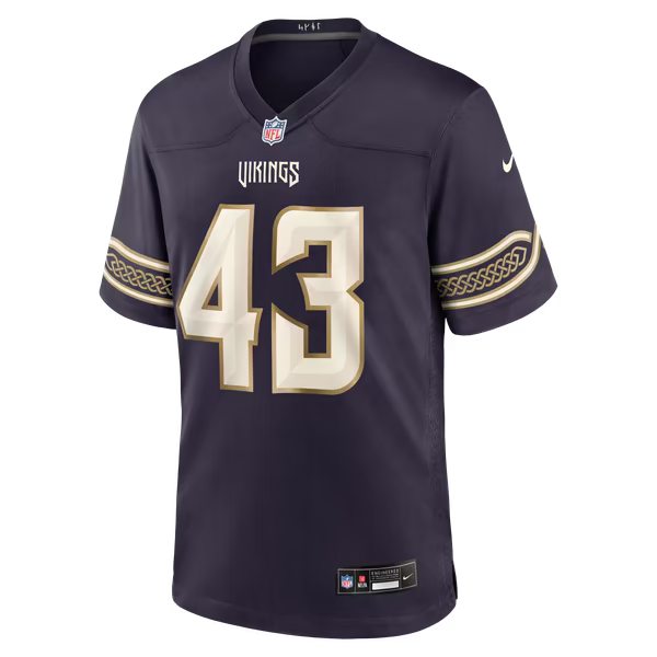 Andrew Van Ginkel Minnesota Vikings Official-Nike 2026 Rivalries Collection Game Jersey - Purple