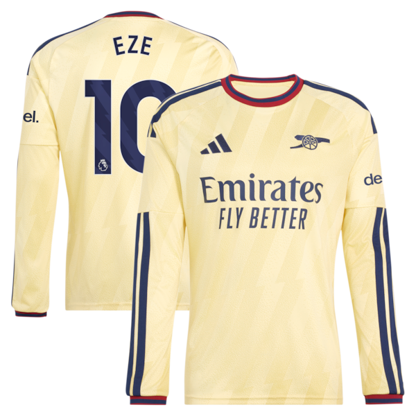 Eberechi Eze Arsenal Official-Adidas 2026/27 Third Replica Long Sleeve Jersey - Yellow