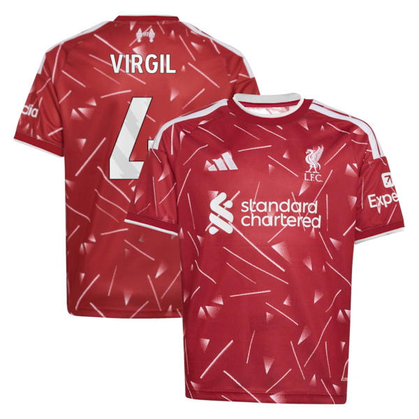 Official-Adidas Virgil Van Dijk Liverpool 2026/27 Home Replica Youth Jersey Red
