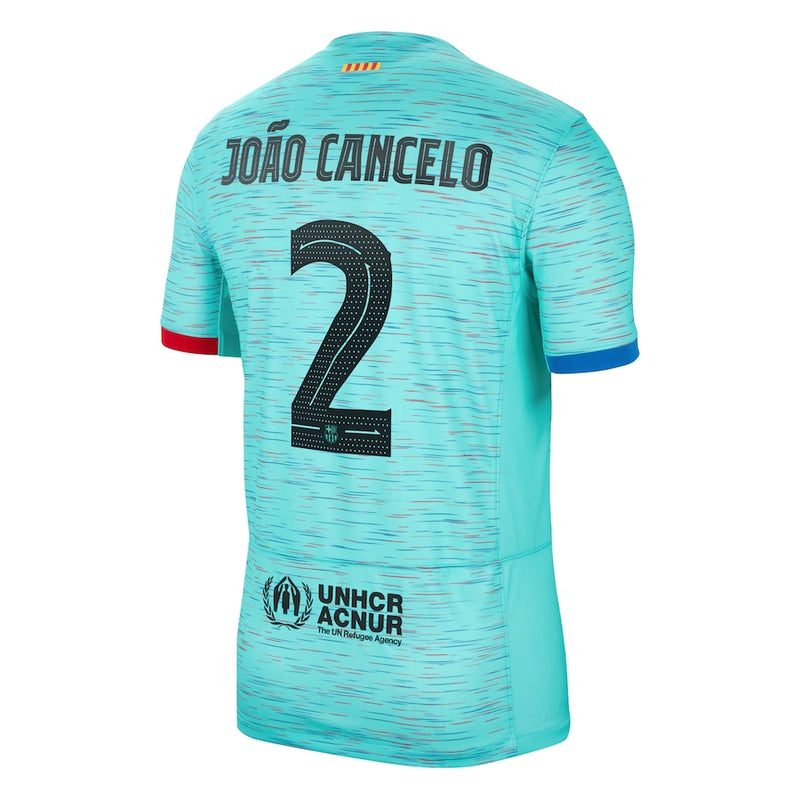 Joao Cancelo Barcelona Nike 2023/24 Third Jersey - Aqua
