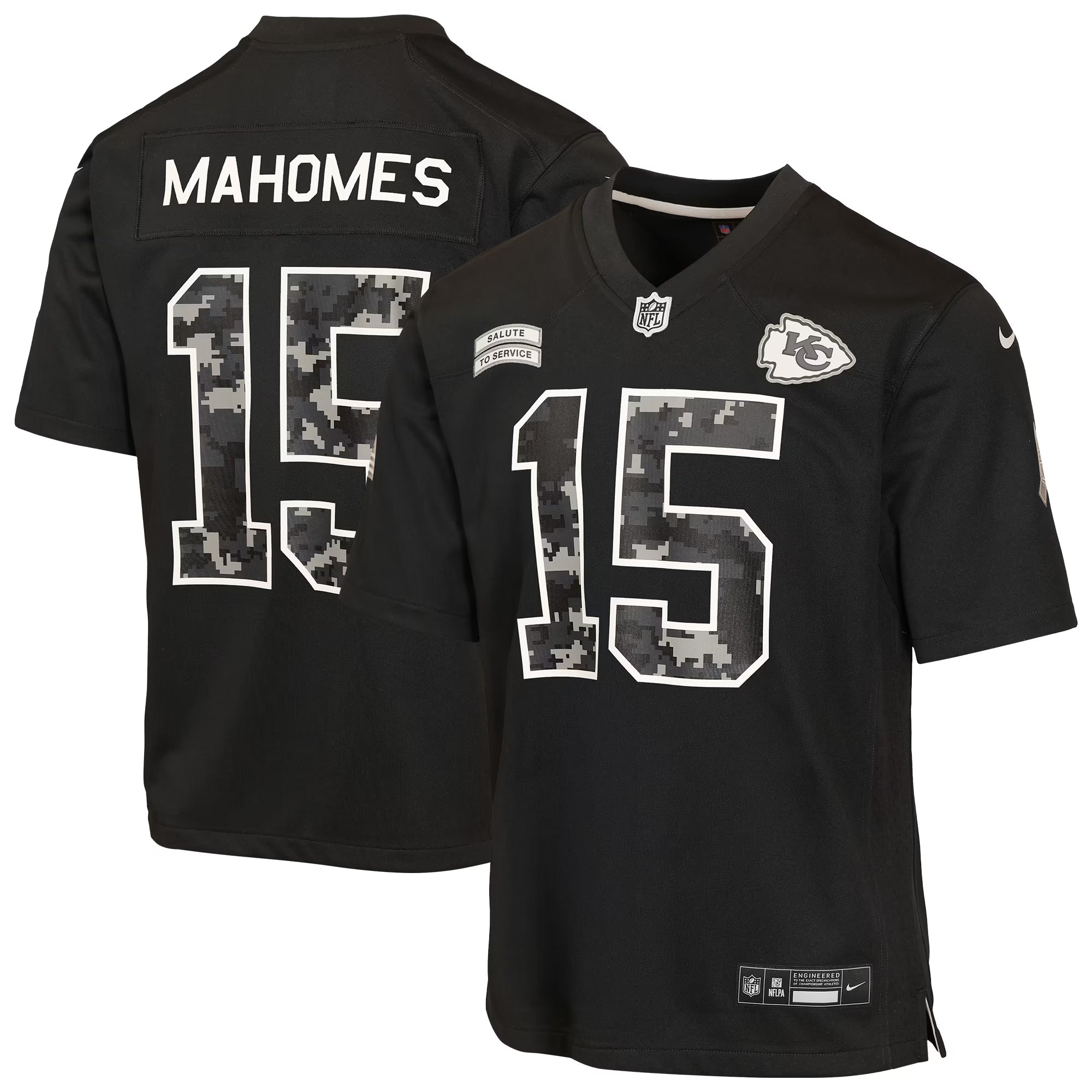 Patrick Mahomes Kansas City Chiefs Official-Nike Youth 2026 Salute to Service Game Jersey - Black