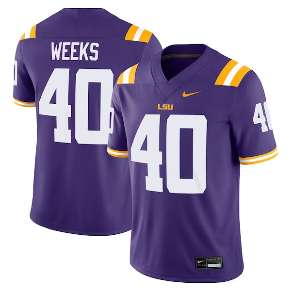 Whit Weeks LSU Tigers Official-Nike Home Game Jersey - Purple