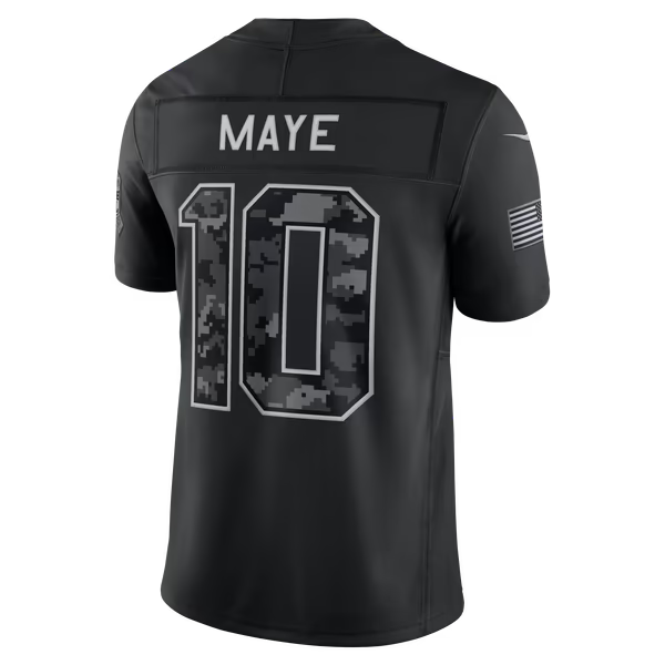 Drake Maye New England Patriots Official-Nike 2026 Salute to Service Stitched Limited Jersey - Black