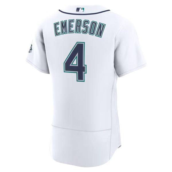Colt Emerson Seattle Mariners Official-Nike Home 50th Season Authentic Jersey - White