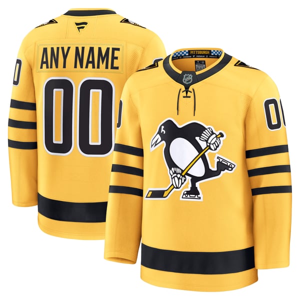 Teams Fans Shop Fanatics Pittsburgh Penguins Alternate Premium Custom Jersey - Gold