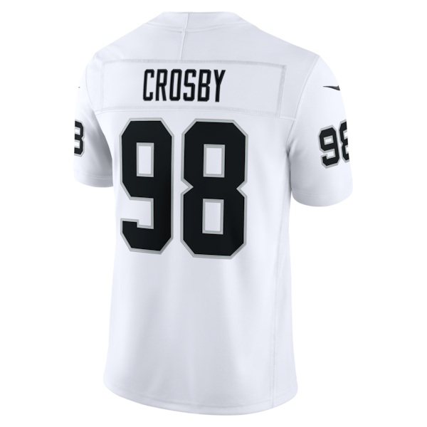 Maxx Crosby Las Vegas Raiders Official-Nike Vapor F.U.S.E. Stitched Limited Jersey - White
