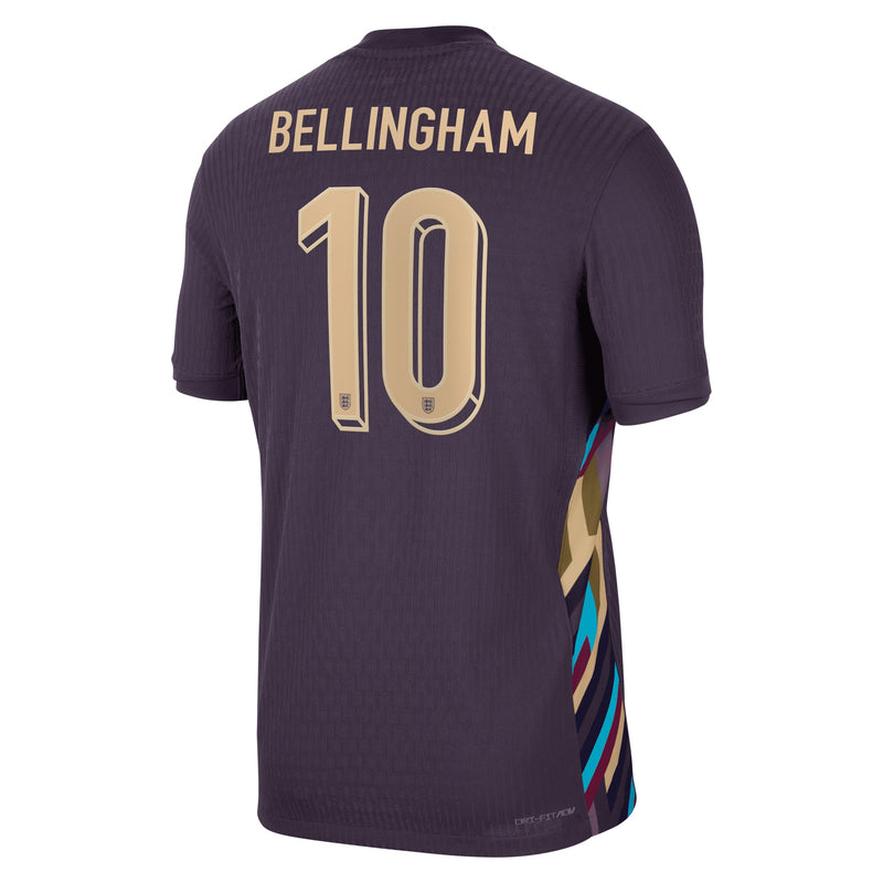 England Nike Dri Fit Adv Away Match Shirt 2024 with Bellingham 10 printing Jersey - Purple