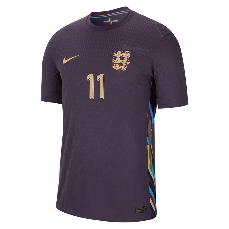 England Nike Dri Fit Adv Away Match Shirt 2024 with Foden 11 printing Jersey - Purple